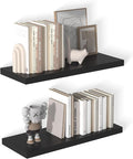 12 Inch Deep Floating Shelves for Wall 2 Pack Floating Shelfs Large Storage Space Wall Decor Display Shelf for Bathroom Living Room Bedroom Kitchen 30" W x 12" D x 1.2" H Black