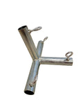 3/4" Canopy Frame Connector Fittings with Eyebolts (Receives 3/4" Diameter Pipe) (4-Way Side Middle) 102 Degree Low Peak