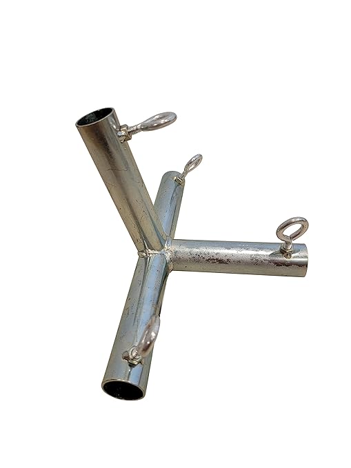 3/4" Canopy Frame Connector Fittings with Eyebolts (Receives 3/4" Diameter Pipe) (4-Way Side Middle) 102 Degree Low Peak