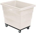 Global Industrial 12 Bushel Plastic Bulk Box Truck, Steel Chassis Base, 1000 lbs. Capacity, 4" Non-Maring Rubber Casters, White, 38-2/5"L x 28-9/10"W x 33" H