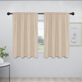 Easy-Going Rod Pocket Blackout Curtains for Bedroom, Room Darkening Window Curtains for Living Room, Thermal Insulated Noise Reduction Solid Window Drapes, 2 Panels(42x45 in, Beige)