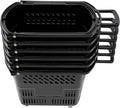 Shopping Carts with Handles, 6Pcs 35L Plastic Rolling Shopping Basket with Wheels, Portable Grocery Basket Portable Baskets Set for Bookstores, Supermarkets, Ktvs and Retail Stores Etc