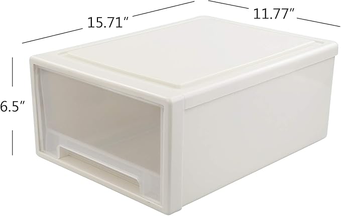 18 Quart Stacking Chest Storage Drawer Box Bin, Desktop Office Organizer, 1 Pack