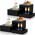 6Pcs Black Buffet Risers Acrylic Boxes Display Risers Food Risers for Buffet Table Display Riser for Platter Parties Weddings Catering Dessert Collectibles Figures Show ( 6''x7''x8'')