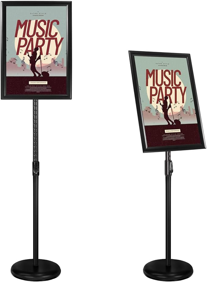 Poster Stand Holder Floor Sign Stands Advertising Display Stand-Oriented Signage Mall Shopping Guide Billboard Wedding Signs Meeting Poster Signs (Black, 11x17inches)