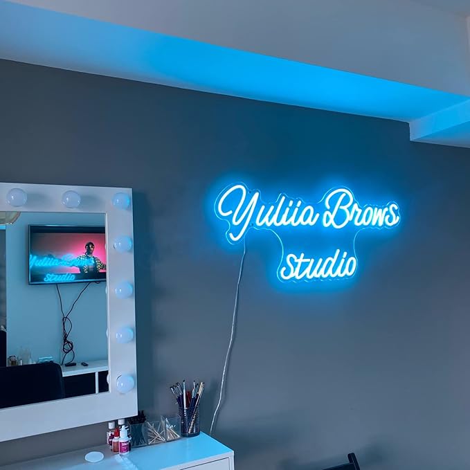Custom Neon Sign Wedding, Personalized LED Name Logo Lights for Reception, Light up Neon Signs Customizable for Bedroom Wall Decor Kids Girls Boys Xmas Gift, Birthday Party, Office Business (16-60")