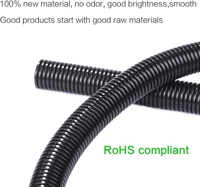 Alex Tech 10ft - 1 inch Split Wire Loom Tubing - Black