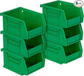 Akro-Mils 30210 AkroBins Plastic Storage Bins, Space-Saving Stackable for Garage, Pantry, Craft Organization, 5 x 4 x 3-Inch, Grey, 6-Pack