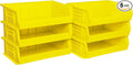 Akro-Mils 30255 AkroBins Plastic Storage Bins, Space-Saving Stackable Bins for Garage, Pantry, Craft Organization, 11-" x 16-" x 5-", Yellow, 6-Pack