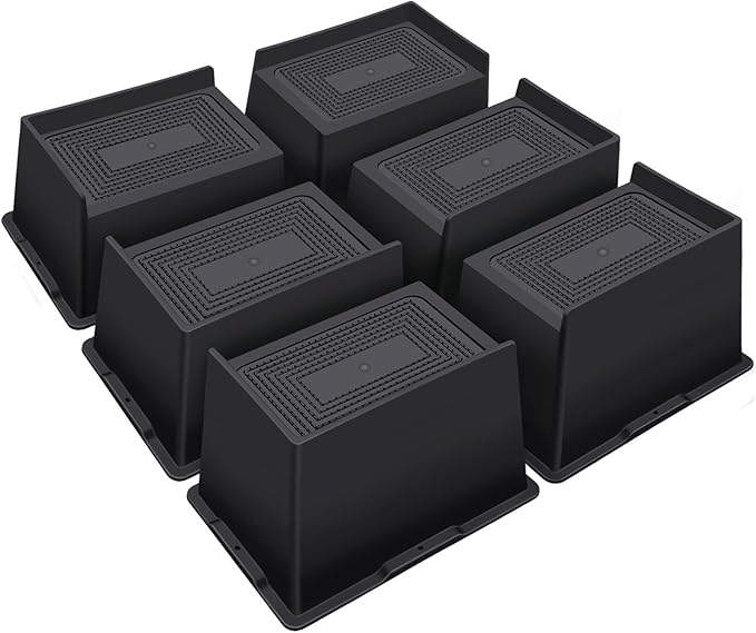 Bed Risers 4 Inch Heavy Duty,Oversized Couch Risers, Extra Wide Furniture Risers for Sofa Table Desk Headboard Chair Lifting,Rectangle Risering Blocks Support 6000 lbs(6 Pack Black)