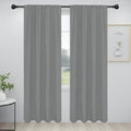 Easy-Going Rod Pocket Blackout Curtains for Bedroom, Room Darkening Window Curtains for Living Room, Thermal Insulated Noise Reduction Solid Window Drapes, 2 Panels(34x84 in, Light Gray)