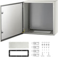 VEVOR NEMA Steel Enclosure, 24 x 24 x 12'' NEMA 4X Steel Electrical Box, IP66 Waterproof & Dustproof, Outdoor/Indoor Electrical Junction Box, with Mounting Plate