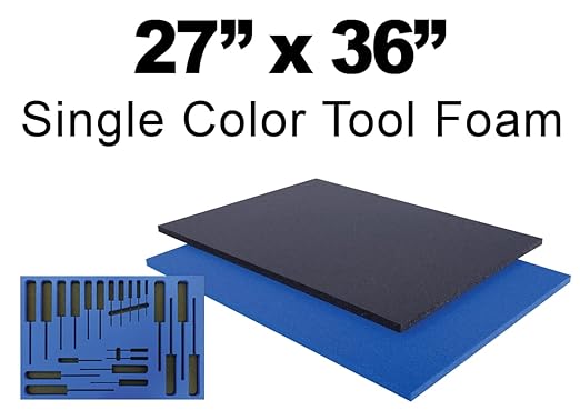 5S Lean Tool Box Foam Organizers 1/2 INCH Thick (1 Piece) (27"x36", Black)