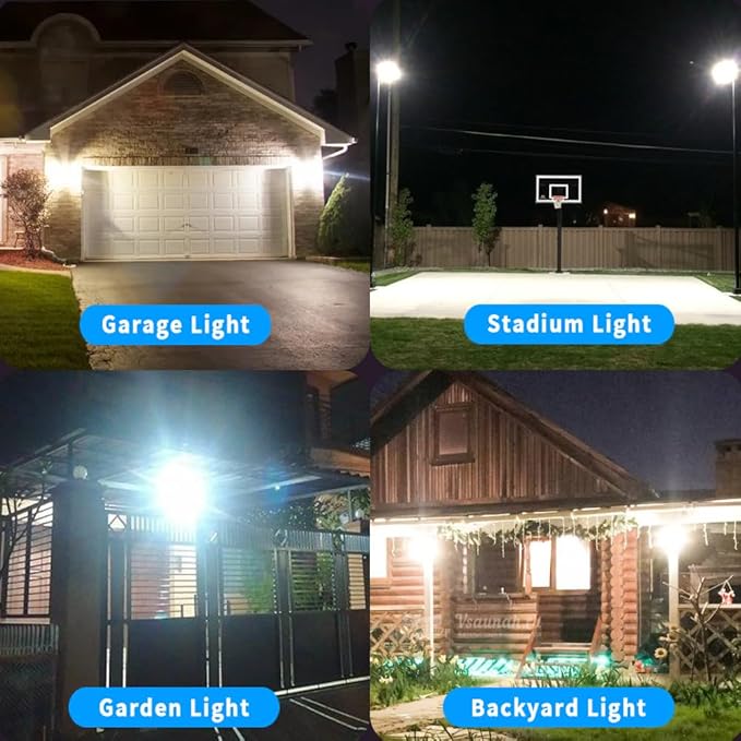 150W LED Flood Lights Outdoor 2 Pack,13000LM Super Bright Security Light, IP66 Waterproof Outdoor Floodlight,6500K Daylight White Exterior Spot Lights for Yard,Backyard,Stadium