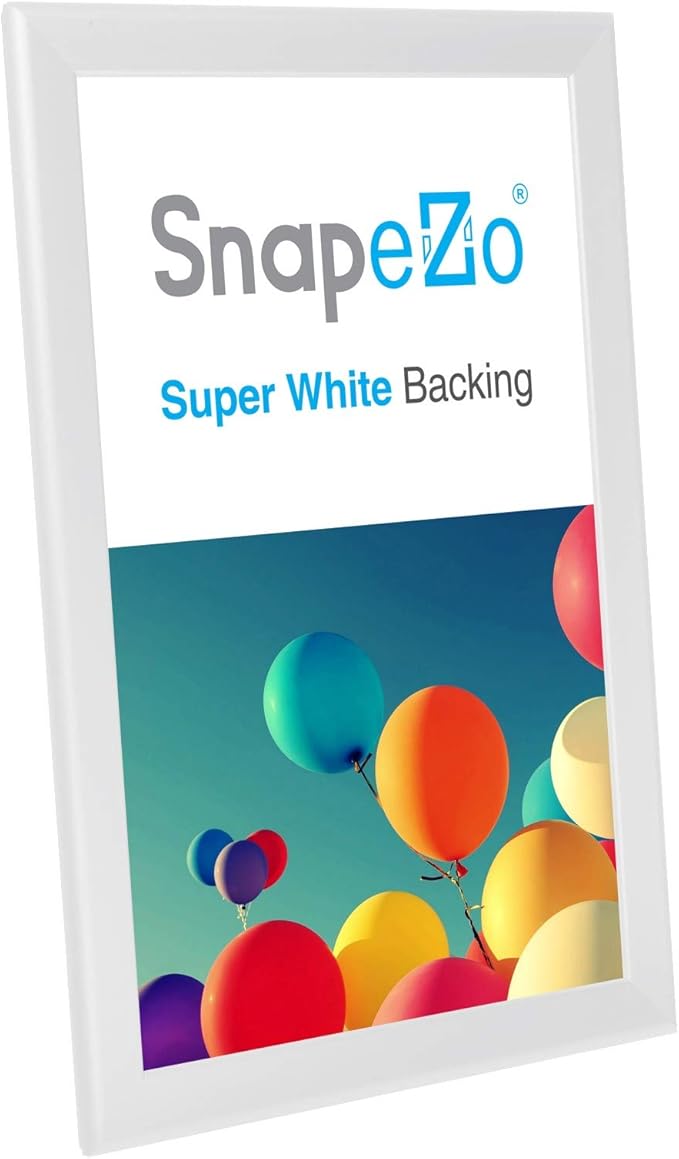 SnapeZo Photo Frame 11x17, White, 1.25 Inch Aluminum Profile, Front-Loading Snap Frame, Wall Mounting, Professional Series