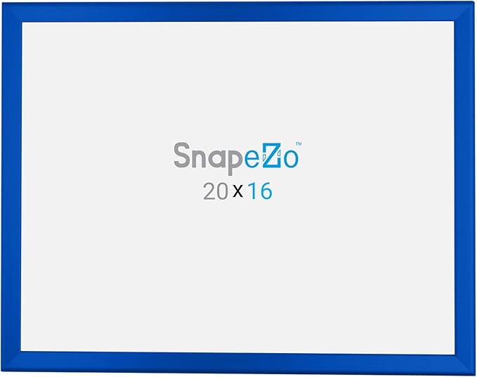 SnapeZo Photo Frame 16x20, Blue, 1.25 Inch Aluminum Profile, Front-Loading Snap Frame, Wall Mounting, Professional Series