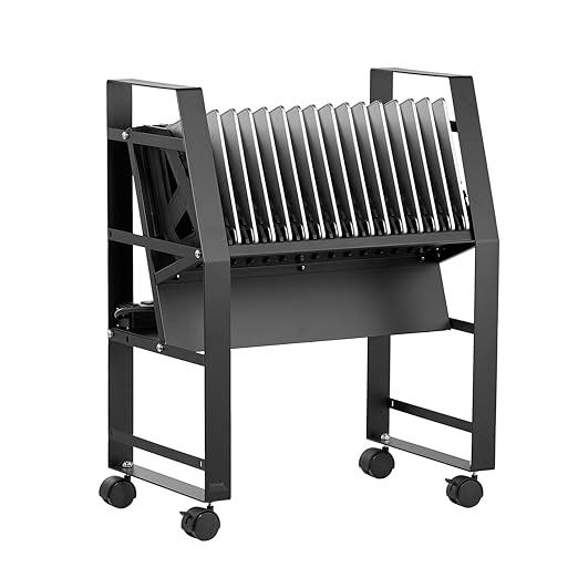 VEVOR Charging Cart, 16 Device Mobile Open Charging Station, Up to 15.6 in Screen Size, Office and Classroom Mobile Charging Cart, for Chromebook, Tablet and Laptop
