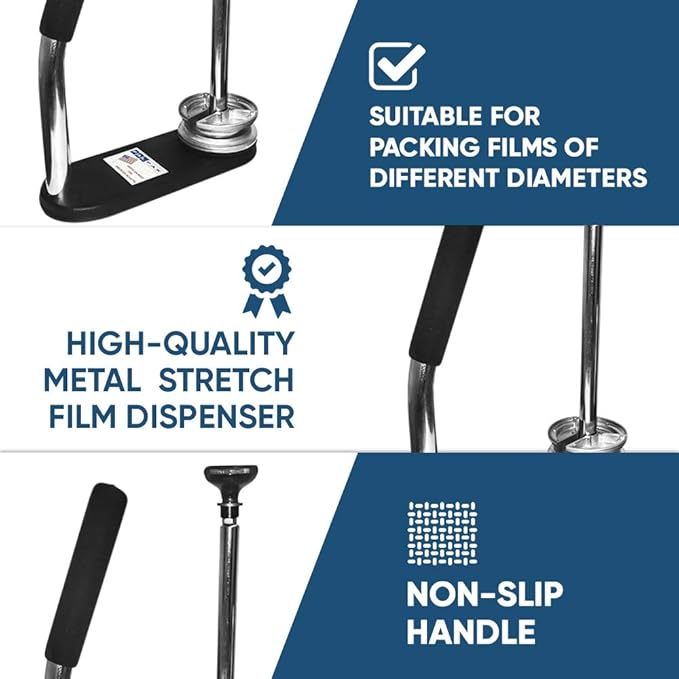 PalPak100 -The Leading Stretch Film Dispenser - Holds 12" to 18" Stretch Film - Light Weight Industrial Strength (3Pack))