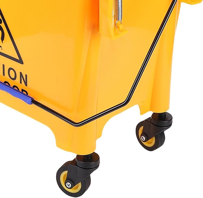 Diydeg Commercial Mop Bucket, 20L Heavy Duty Mop Buckets with Side Press Wringer, Wheels and Handle, Efficient Sturdy Industrial Mop Buckets for Floor Cleaning and Mopping