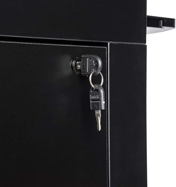 Displays2go Rolling Podiums with Adjustable Shelves – Black (OLILCTMMSBK)