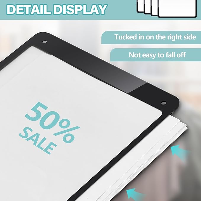 Thyle 3 Pcs Business Retail Hanging Sign Holder 8.3 x 11.7 Inch Plastic Advertising Signage Sign Holder Craftsman's Stall Clear Poster for Store Supermarket Exhibition Mall Restaurant Display