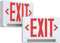 Exit Signs with Emergency Lights Battery Backup, UL Listed Double-sided Exit sign with Adjustable Light Pipe, Hardwired Compact Commercial Lighted Exit Sign, 120/277V Top/Side/Wall Mount (2 Pack)