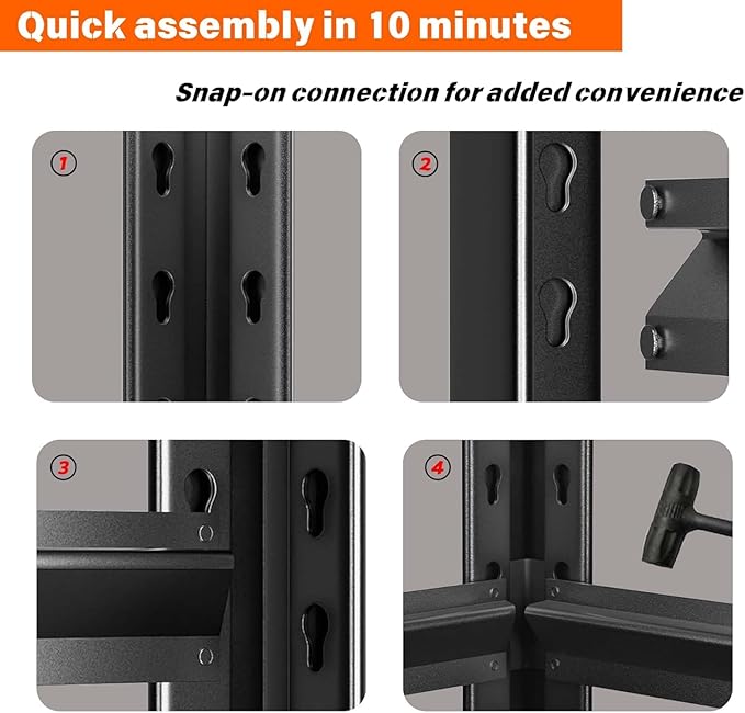 Adjustable 6-Tier Garage Shelving, Heavy Duty Steel Storage Rack, High Load Capacity, Ideal for Garage, Warehouse, or Home Organization (6-Tier 78" H x 40" W x 18" D)