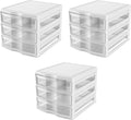 Life Story 3 Drawer Stackable Shelf Organizer Plastic Storage Drawers for Bathroom Storage, Make Up, Or Pantry Organization, White (3 Pack)