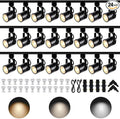 Dimmable 24-Pack GU10 Black Track Lighting Kit with Replaceable bulbs, All-in-One Plug in 3CCT Ceiling Spotlights with 26.2FT Track Rails, Accent Lighting for Home, Store, Moblie Cart and Office
