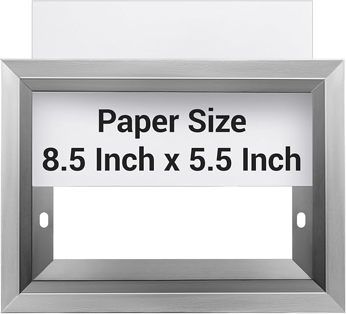 Blulu HPD Inspection Frame Heavy Duty Elevator Certificate and Notice Frame Interior Stainless Steel Holder for Elevator Interiors Commercial Public Use(Silver,5.5×8.5 Inches)