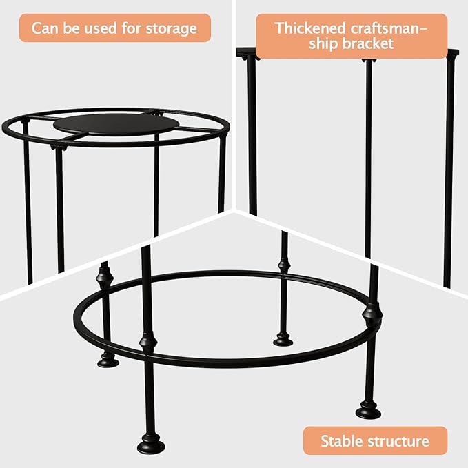 Round Garment Rack,Freestanding Clothes Hanging Rack,for Shopping Malls Retail Bedroom (Black)