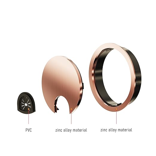 2 Pack Desk Grommet 2 Inch 50mm, Zinc Alloy Computer Desk Wire Hole Cover, Office Desktop Cord Cable Hole Metal Ring, Red Bronze