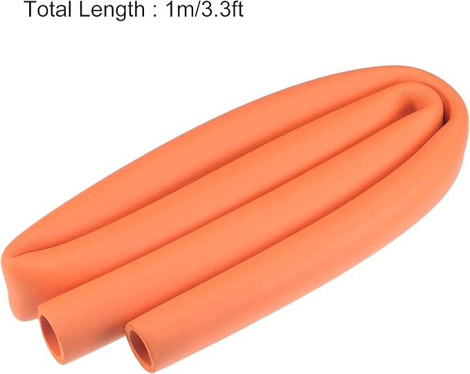 uxcell Foam Tubing for Handle Grip Support, 33mm ID 45mm OD 1m Length Orange
