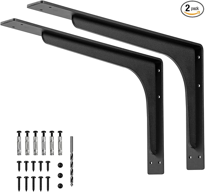30"x 18"Shelf Brackets,L Shelf Brackets, die-cast Formation, Vertical Angle, Premium Alloy Metal Heavy Duty Shelf Bracket, Corner Brace Joint,Pack of 2. (30 INCH x 18 INCH)