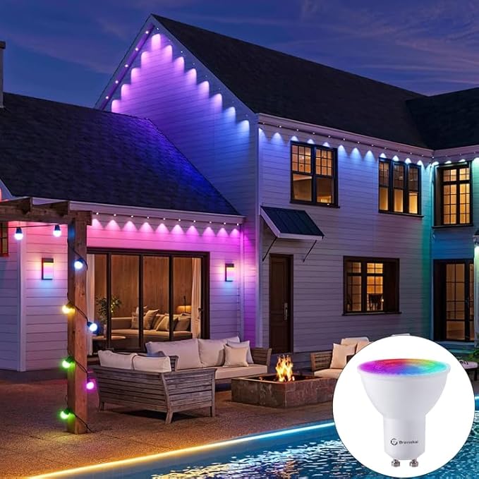 GU10 16-Color RGB Track Lighting Heads (12-Pack GU10) – IR Remote Control Color-Changing Ambient Lights, Perfect for Living Room, Home Parties, Nightclubs and Bars
