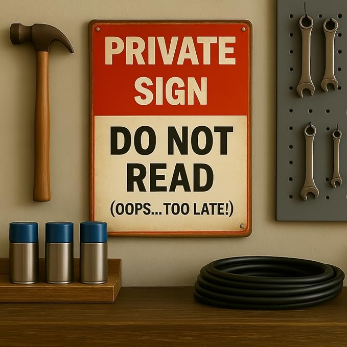 Private Sign Do Not Read Oops Too Lates Funny Tin Metal Sign 12x8 Inch - Retro Vintage Wall Art Decor for Home or Garage (Oops-late)