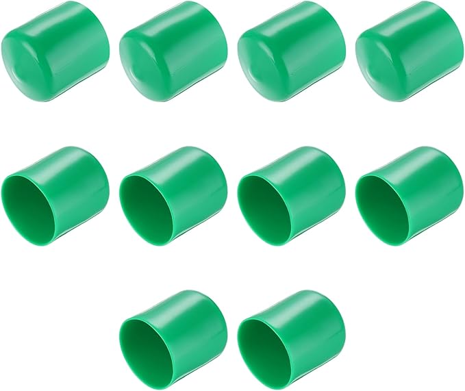 uxcell 10pcs Rubber End Caps 40mm ID Vinyl Round End Cap Cover Screw Thread Protectors Dark Green