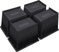 Bed Risers 6 Inch Heavy Duty,Oversized Couch Risers, Extra Wide Furniture Risers for Sofa Table Desk Headboard Chair Lifting,Rectangle Risering Blocks Support 6000 lbs(4 Pack Black)