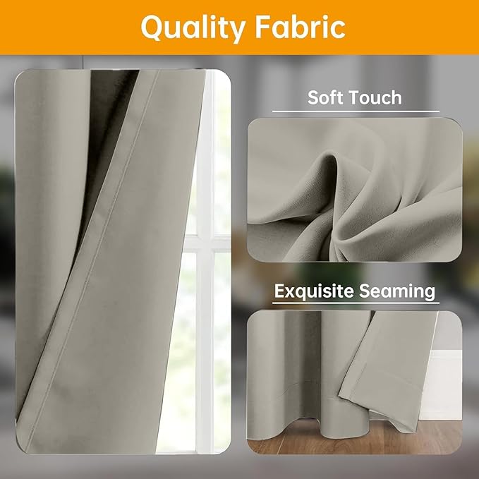 Room Divider Curtains Flexible Ceiling Tracks set Curtain track Ceiling Mount Blackout Curtain for Living Room Bedroom Ceiling Curtain Rod Privacy Dividers Panel W15xH8FT Light Grey Drape&Black rail