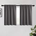 KGORGE Small Window Curtains 45 inch, Blackout Privacy Thermal Insulation Noise Reducing Grommet Curtain Drapes for Basement Kids Room Nursery Kitchen, W34 x L45 inches, Grey, 2 Panels