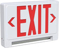 Exit Signs with Emergency Lights Battery Backup, UL Listed Double-Sided Exit Sign with Adjustable Light Pipe, Hardwired Compact Commercial Lighted Exit Sign, 120/277V Top/Side/Wall Mount (1 Pack)