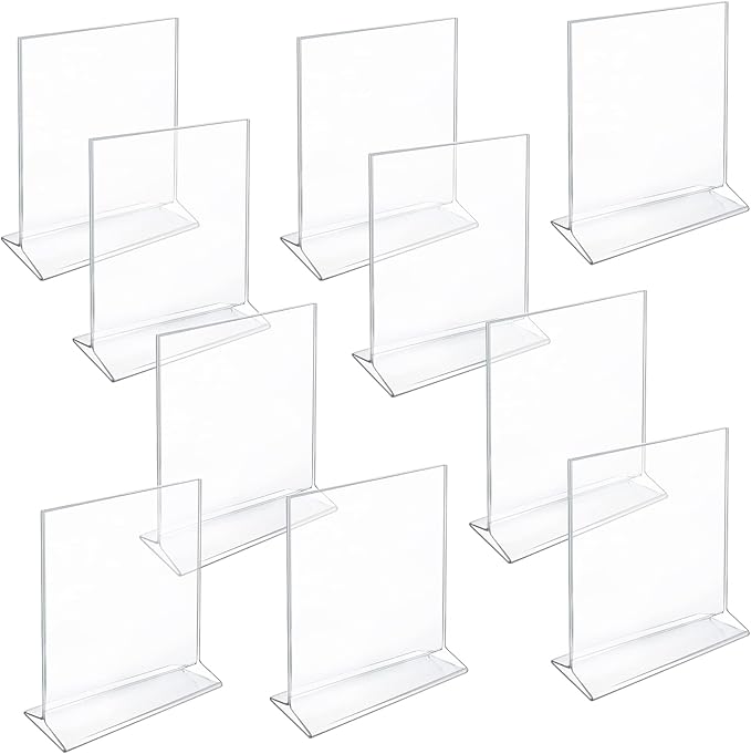 Azar 142715 8-1/2-Inch W by 11-Inch H Top-Load Acrylic Sign Holder, 10-Piece Set