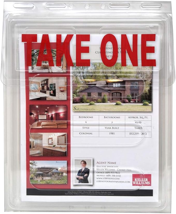 Outdoor Real Estate Brochure Box - Easy to Use Take One Document Holder Can Hold 200, 8.5 x 11 Documents, Flyers & Brochures or Other Outdoor Marketing Needs (2)