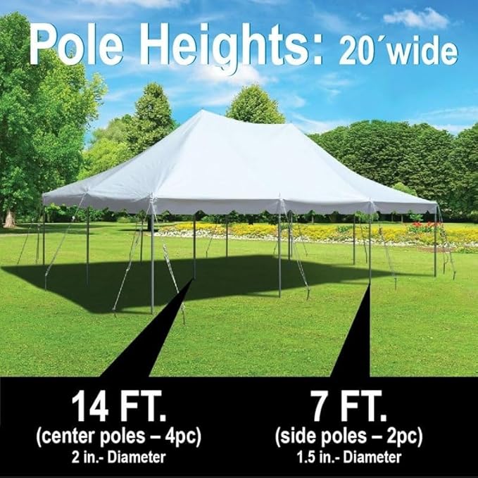 TentandTable 20' x 30' Premium Canopy Tent, Green/White, Outdoor Pole Tent, 60-120 Person Capacity for Parties, Weddings, Events, Commercial and Residential Use, Large Heavy Duty Vinyl Canopy Tents
