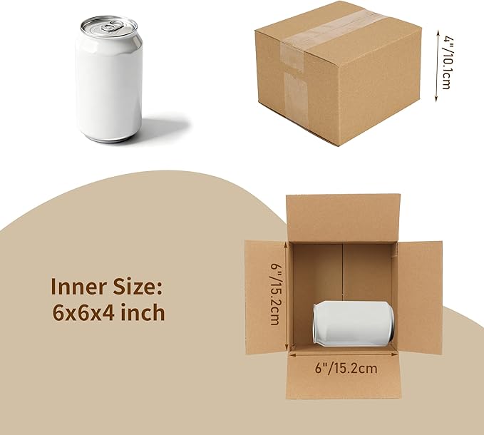 EdenseeLake 40 Pack 6x6x4 inches Shipping Boxes Small Cardboard Boxes for Packing, Moving, Mailing, Brown