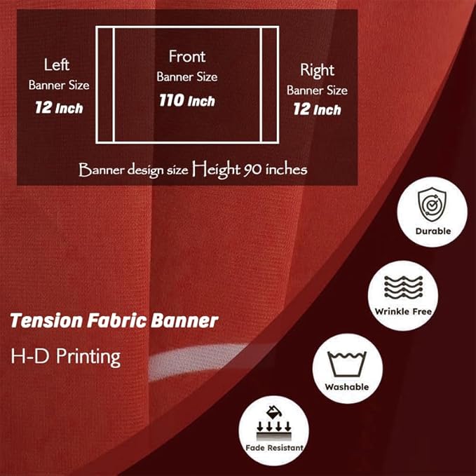 Curved Pop Up Displays 7.5 x 10 FT Trade Show Backdrop Display Custom Banner Tradeshow Booth Tension Fabric Pop Up Backdrop for Business/Campuses/Weddings/Corporate