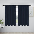 Easy-Going Rod Pocket Blackout Curtains for Bedroom, Room Darkening Window Curtains for Living Room, Thermal Insulated Noise Reduction Solid Window Drapes, 2 Panels(42x54 in, Navy)
