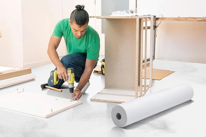 Temporary Floor Protection for Construction, Painting, Renovation, Protector Film for Hardwood Floors, Surface Carpet Protection Film, Tile&Hard Protection Covers 325 sqft (39" x 100'-Invory White)