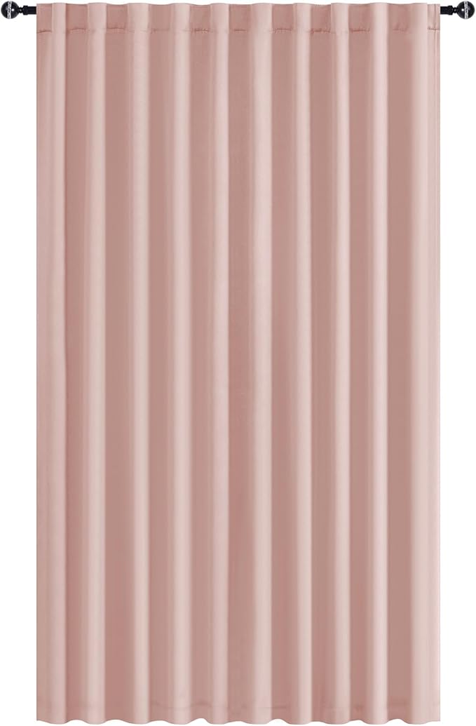 Hiasan Room Divider Curtains Patio Sliding Door Blackout Curtain Privacy Room Thermal Insulated Noise Reduction Panel with Back Tab & Rod Pocket for Bedroom Partition(80 x 84 Inches, Blush Pink)