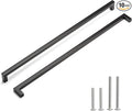 Cabinet Pulls Matte Black Cabinet Handles Square Drawer Pulls, 10 Pack 18 Inch Stainless Steel Kitchen Door Cupboard Cabinet Handles, Drawer Hardware Handles, 458mm Hole Centers